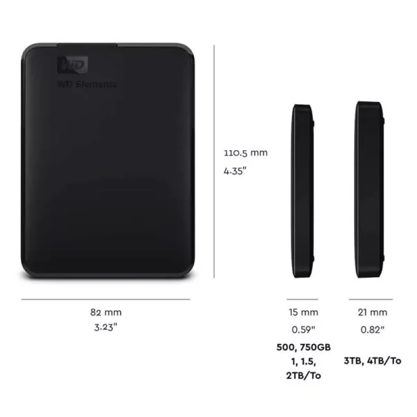 هارد اکسترنال 1 ترابایت وسترن دیجیتال گارانتی 1 ساله ریفر مدل Elements Western Digital Elements External Hard Drive - 1TB
