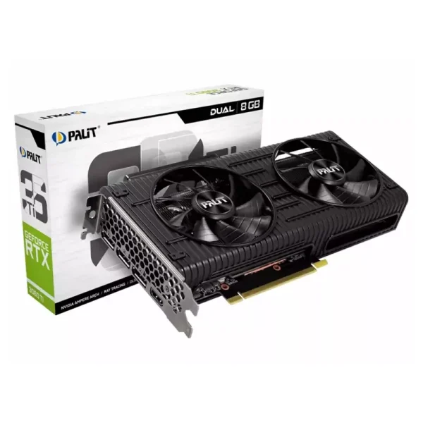 کارت گرافیک Palit 3060 TI با گارانتی 1 ساله شرکتی ریفر Palit GeForce RTX 3060 ti DUAL 8GB GDDR6