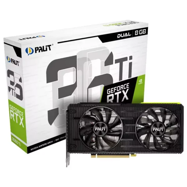 کارت گرافیک Palit 3060 TI با گارانتی 1 ساله شرکتی ریفر Palit GeForce RTX 3060 ti DUAL 8GB GDDR6